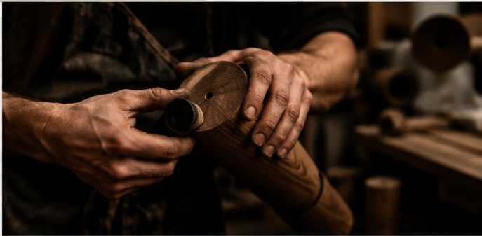 Trabajo manual de una pieza en madera